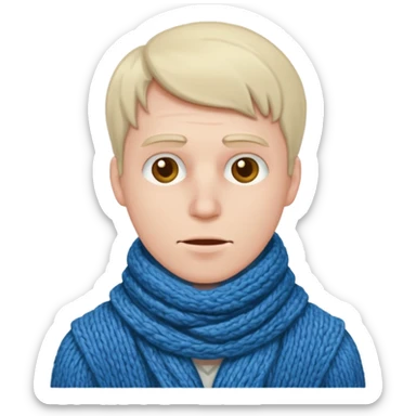 homme malade porte écharpe sticker