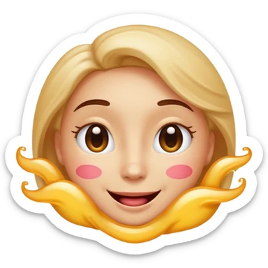 A single emoji that's feeling a whirlpool of happiness. Blushing and feeling in love. Grinning and smiling and making a kissy face. Something sweet and perfect to send to someone you love. Not a familiar love something deep and profound. Something unique. sticker