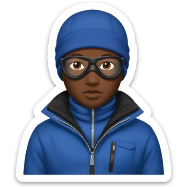 African American gangster mafia with a ski mask sticker