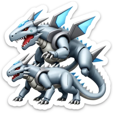 Futuristic Reshiram-Kyurem-Steelix-Aggron-Genesect-fusion sticker