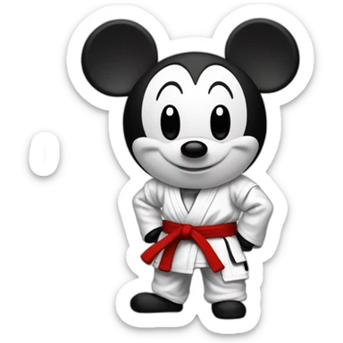 Mickey Mouse wearing BJJ gi sticker