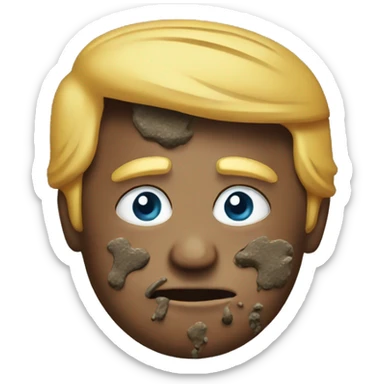Trump with mud on face sticker