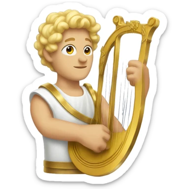 Apollo god. Holding a lyre with Blonde hair sticker