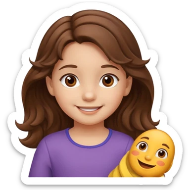 3yr old girl wavy brown hair brown eyes sticker