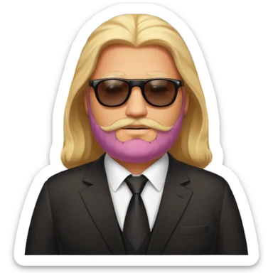 fat male blond long hair agent with three-day-beard in egypt with pyramid. sticker