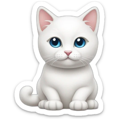 white cat with Gourmet sticker