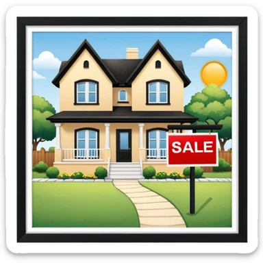 4d house w for sale sign sticker