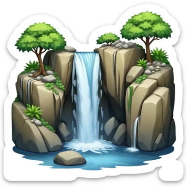 A waterfall sticker