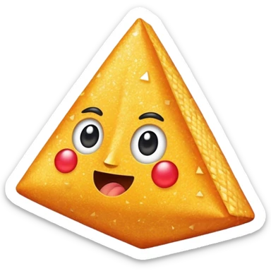 sparkly dorito with face sticker