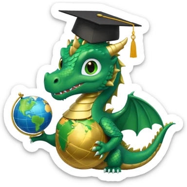 I need a character for an educational geography course, dragon style sticker