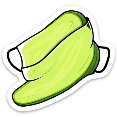 spa day with face mask and cucumber slices sticker