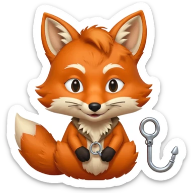 Foxy the fox with a hook sticker