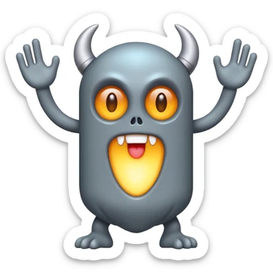 A compact monster that produces sound by tapping its own core in steady, heartbeat-like rhythms. Its body glows faintly with each beat it makes. sticker