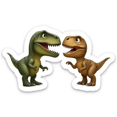 Trex kissing another trex sticker