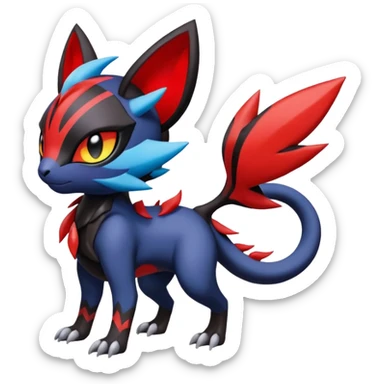Colorful Cool Badass  Meloetta-Litten-Noibat-Guilmon-Darkrai-Pokémon-Fakémon-fusion-hybrid-creature sticker