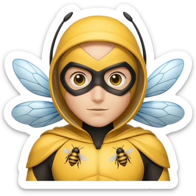 Superhero who wears a bee suit sticker