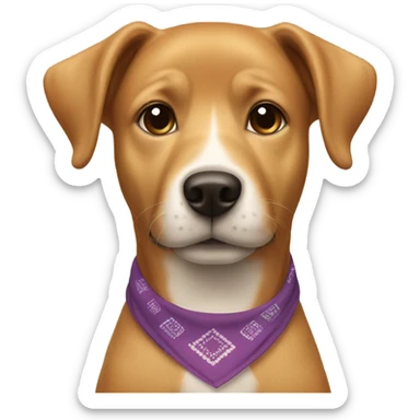 Light brown dog wearing a bandana  sticker
