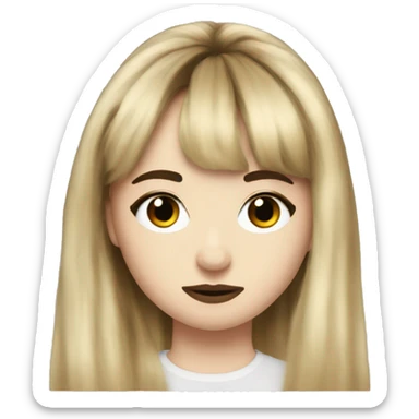 sabrina carpenter with bangs sticker