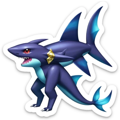 Shiny Dark Sharpedo-Haunter-Umbreon-Nidorino-fusion-hybrid full body sticker