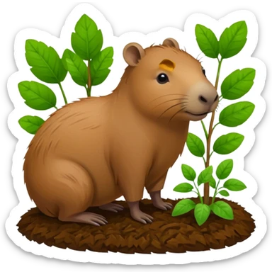 capybara is doing the gardening sticker
