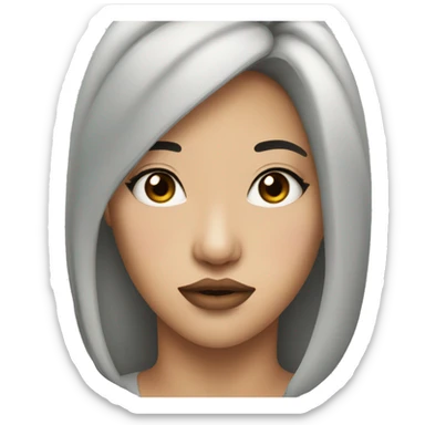 Asian pretty girl pursed lips slay sticker