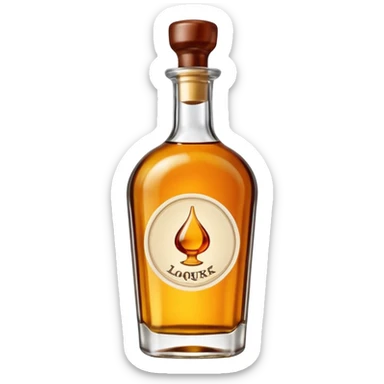 Envasado de botella de licor ocn boquilla de llenado y son logo en la botella sticker