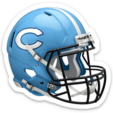 College football player helmet in  Carolina Blue color  sticker