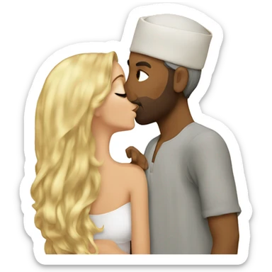Maghreb man kisses a blonde girl sticker
