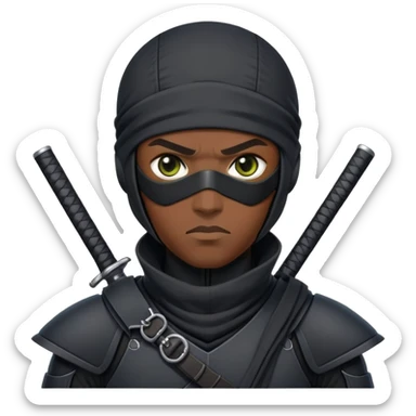 african-american ninja mercenary android with eye-patch sticker