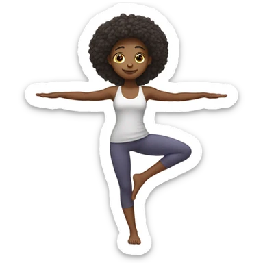 yoga pose girl lifting leg  sticker