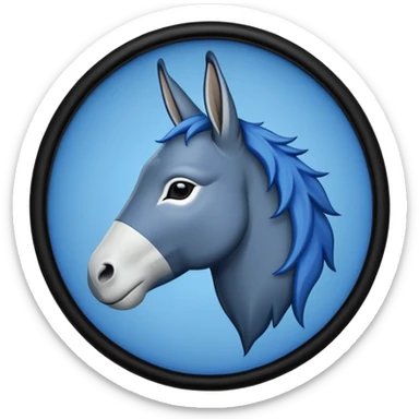 Democratic Party Donkey but in a Game Of Thrones Intro Sigil Form - in a square picture frame sticker