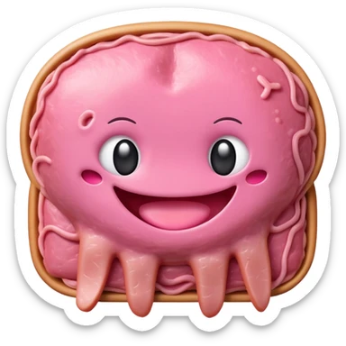 kawaii  alien👽 EMOJI made of SPAM MEAT sticker