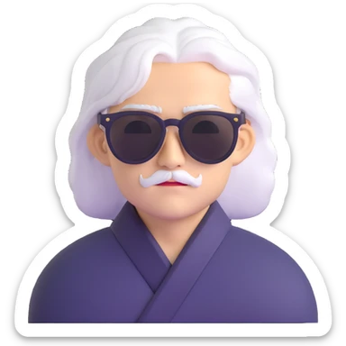 Satoru Gojo with sunglasses and white hair from Jujutsu Kaisen sticker
