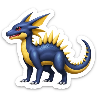Shiny Garchomp-Umbreon-Quilava-Fakémon-hybrid-creature (full body)  sticker