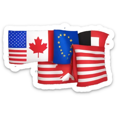 Mix flag Canada, USA,  France, Afghanistan  sticker