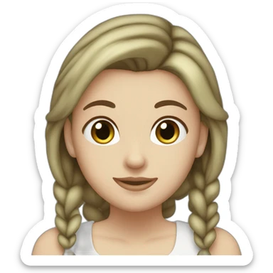 lesbian couple (1st white girl  green eyes and brown hairs with a fish face. 2nd white girl  with blue hair,ponytail sticker