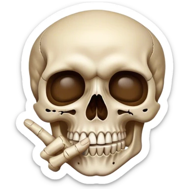Tête de mort qui fait chut  sticker