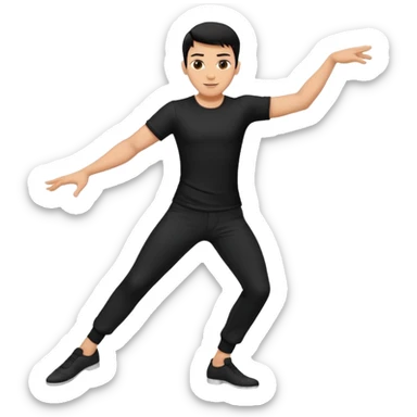 male dance choreographer with pants and shirt black hair  sticker