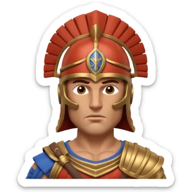 crea a un guerrero griego estoico, muy musculoso 3d, realista sticker