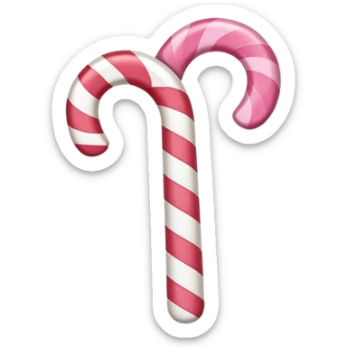 Red and pink swirled candy cane sticker