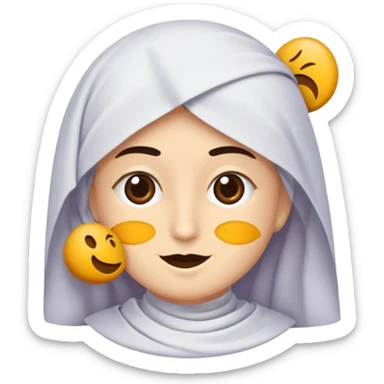 Bir baş örtülü mor kıyafetli  büyükanne sticker