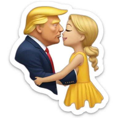 trump kissing his daughter, positivity, inclusiveness sticker