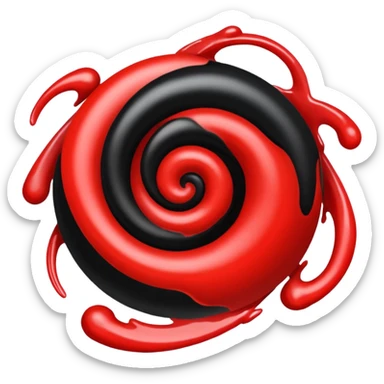 blood emoji that is a mix of red & black sticker