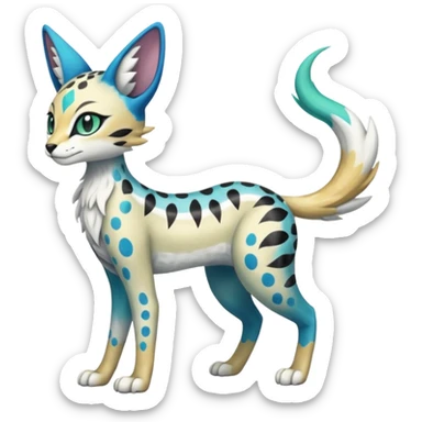 Meloetta-Trico-Silvally-Sergal-Serval-Cresselia-Fakémon-creature-hybrid sticker