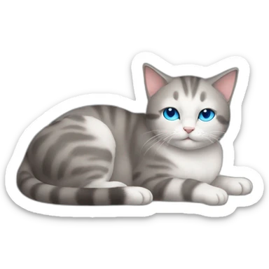 Extremely cute cat with blue eyes sleeping (full body cat) sticker