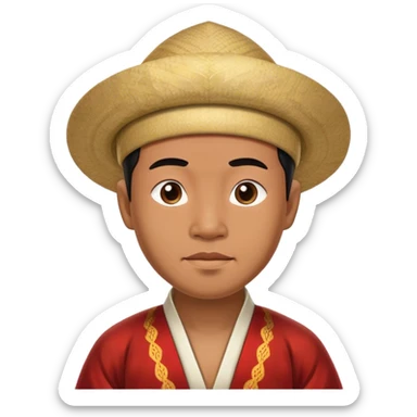 Cinematic Realistic Ho Chi Minh Portrait Emoji, depicted as a determined revolutionary leader in traditional attire with a humble expression, rendered with lifelike textures and soft natural lighting that captures his enduring legacy. sticker