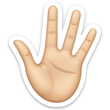 3 doigts levés et collés d’une main beige  sticker