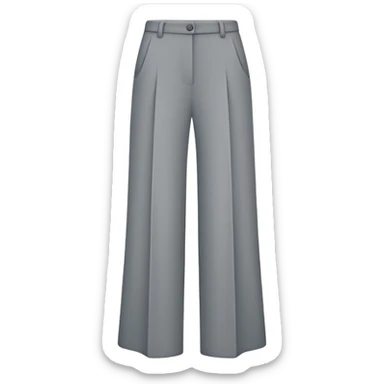 only gray wide leg pants, flat product photography, plain garment item isolated on white, no human elements, no limbs, just the pants sticker