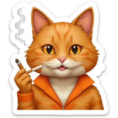 Cat smoking a blunt sticker