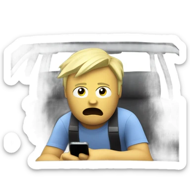 Roblox Noob in a car asking how do I talk sticker